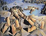 Salvador Dali Figures Lying on the Sand painting